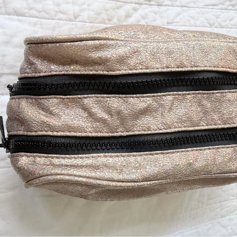Holographic glittery Cosmetic Bag with Double Zipper